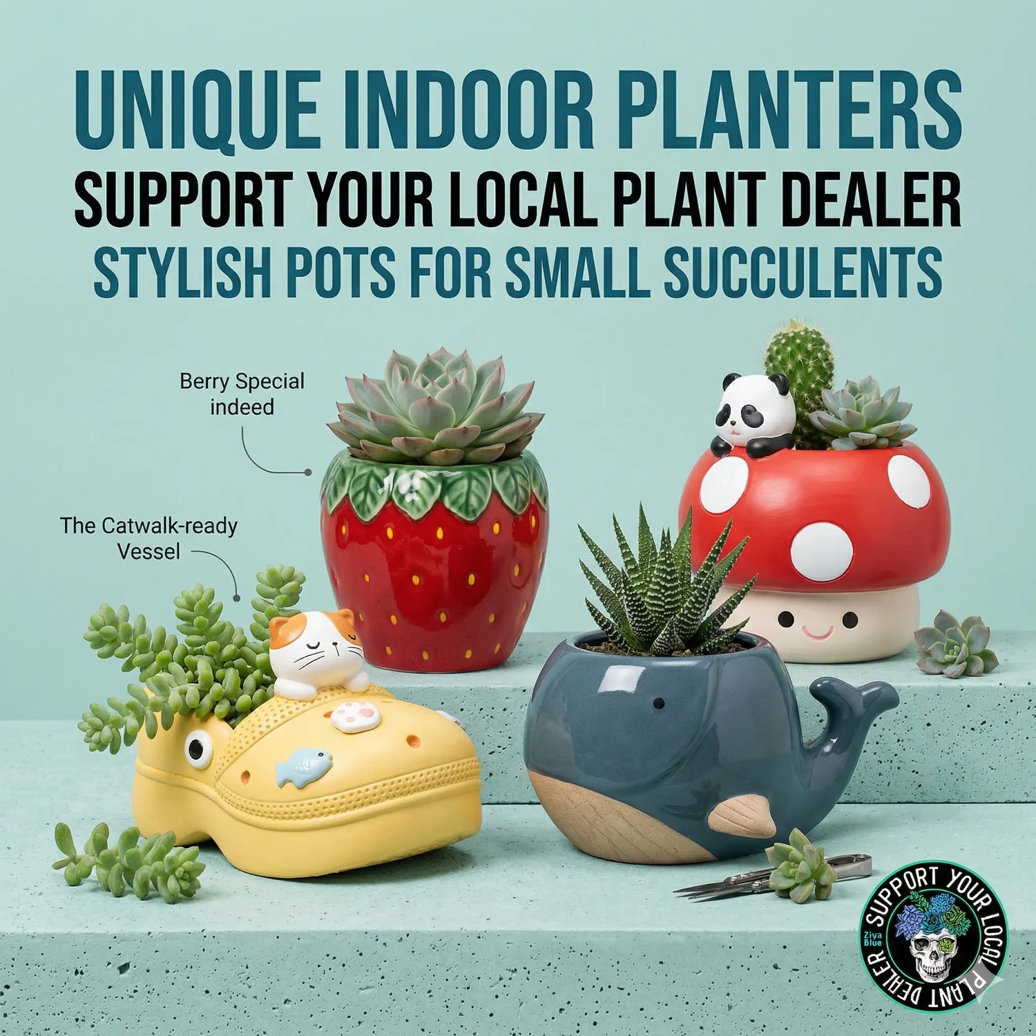 Unique-Indoor-Planters-Stylish-Pots-for-Small-Succulents Ziya Blue