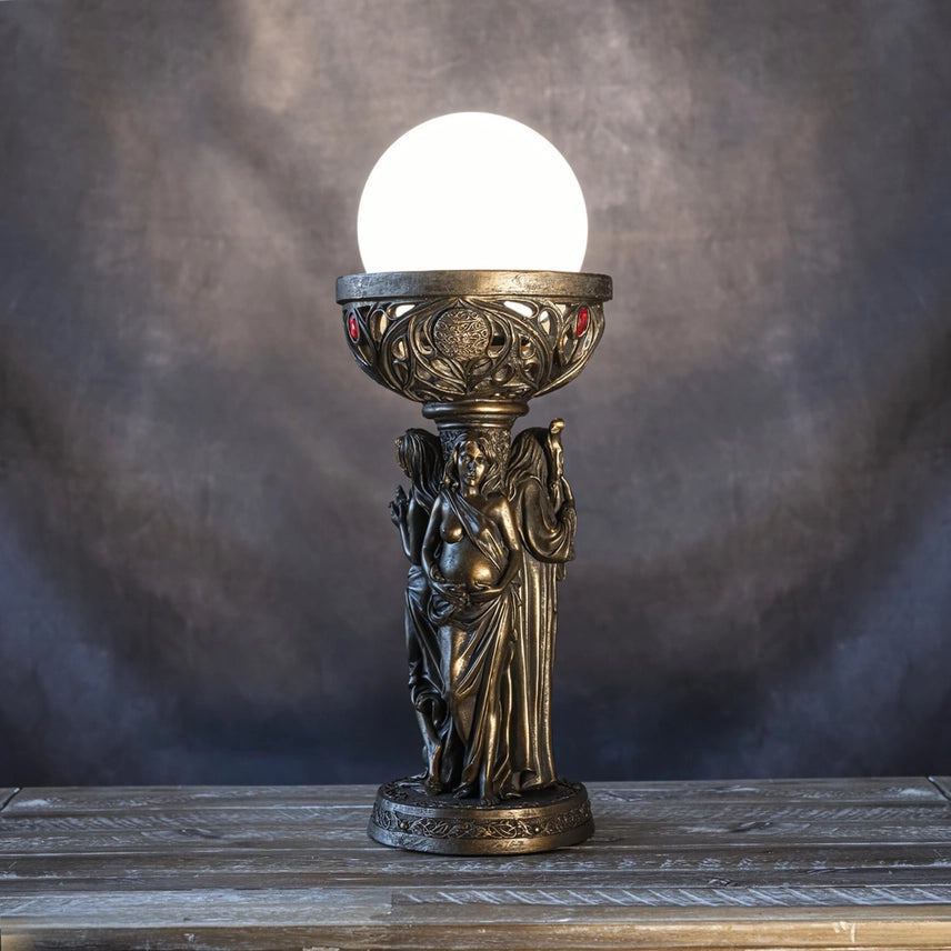 Triple Goddess Table Lamp | Fantasy & Mythical Decor