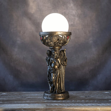 Triple Goddess Table Lamp | Fantasy & Mythical Decor