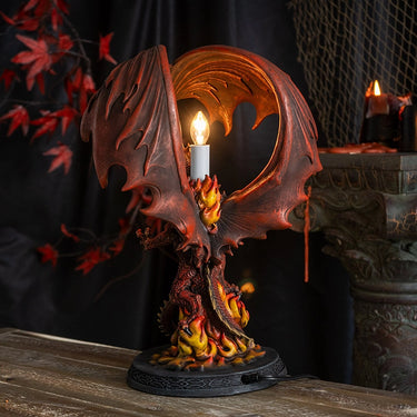 Fire Gothic Dragon Table Lamp | Fantasy Decor