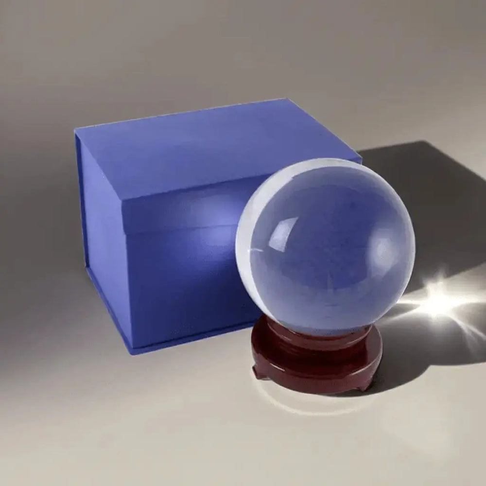 15cm Crystal Ball | High Definition Wooden Stand Orb Something Different Ziya Blue