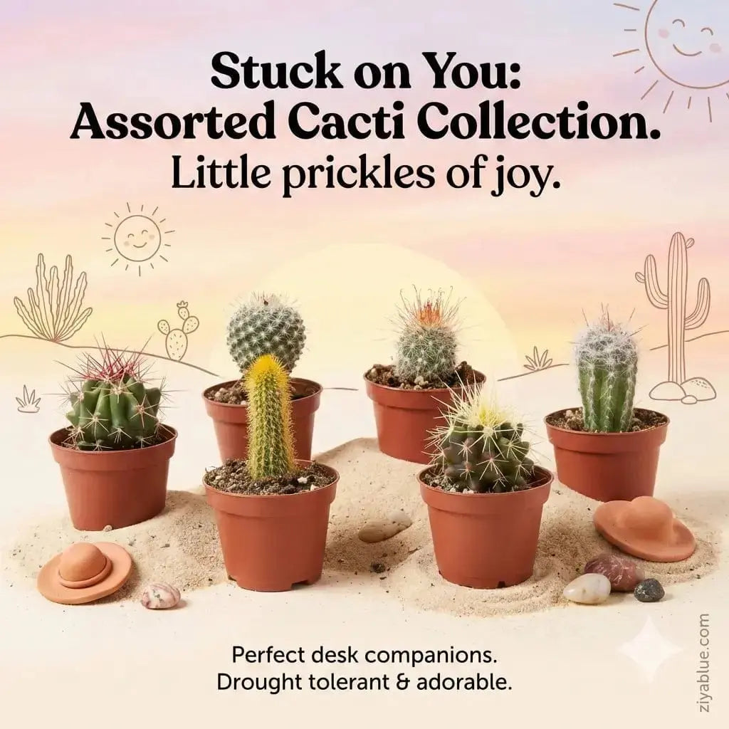 2.25 Assorted Cactus: Tiny Prickly Personalities 🌵☀️ Floral Dimensions Ziya Blue