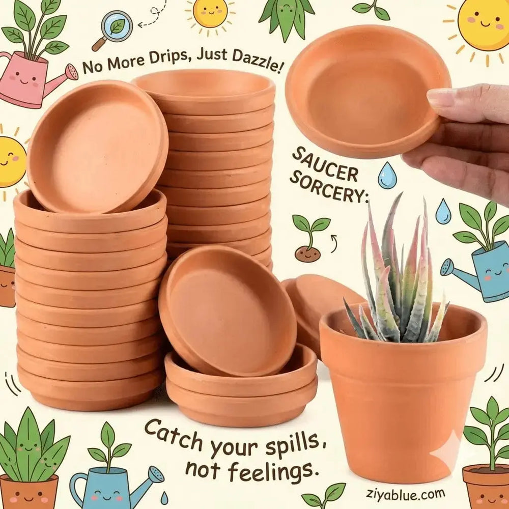 2.5 Inch Terracotta Saucer | Drip Tray CTG Brands Ziya Blue