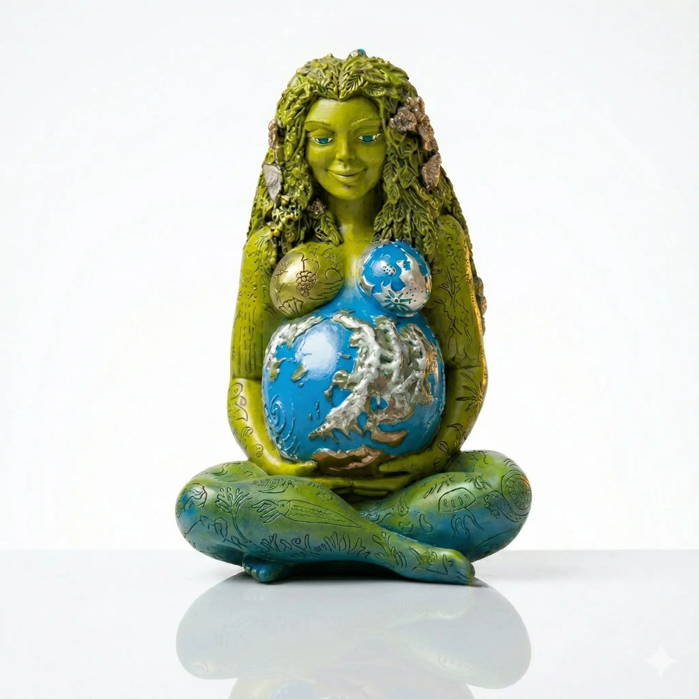 24 inch Millennial Gaia Statue | Oberon Zell Large Mother Earth  Ziya Blue