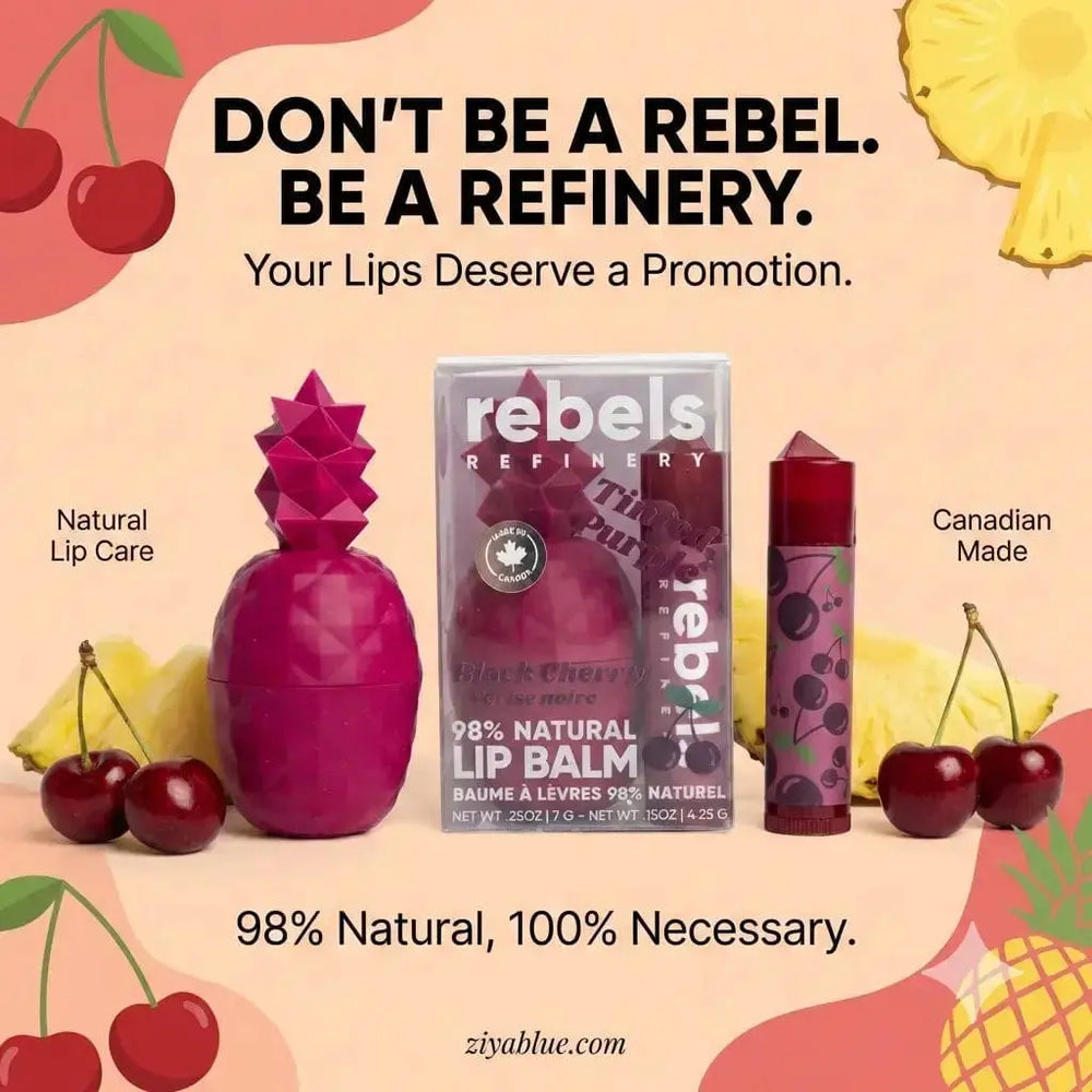 2PK Tinted Pineapple Lip Balm Rebels Refinery Ziya Blue