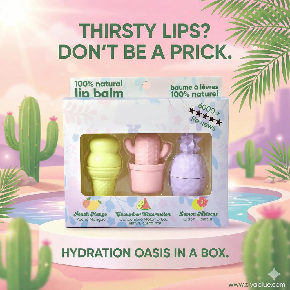 3 Pack - Spring lip balm set Rebels Refinery Ziya Blue