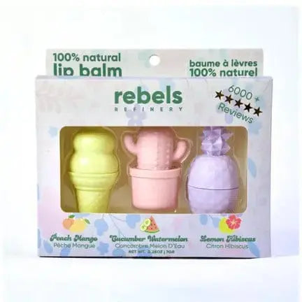 3 Pack - Spring lip balm set Rebels Refinery Ziya Blue