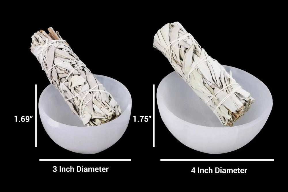 3" Deep Selenite Smudge Bowl: Ethically Sourced Crystal