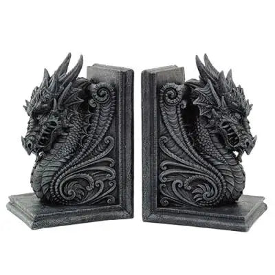 Dragon Head Bookends | Epic Fantasy Library Decor