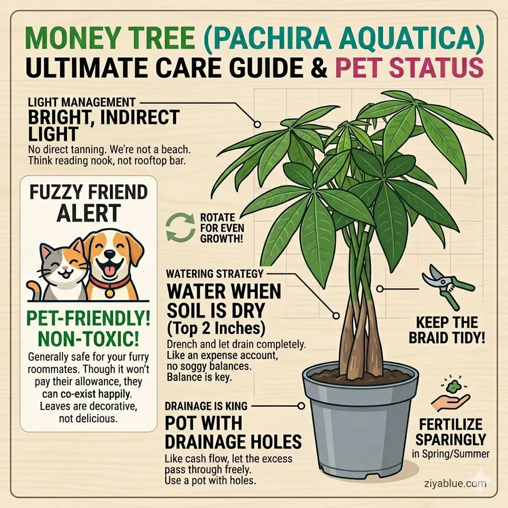 4" Pachira Money Tree  Ziya Blue