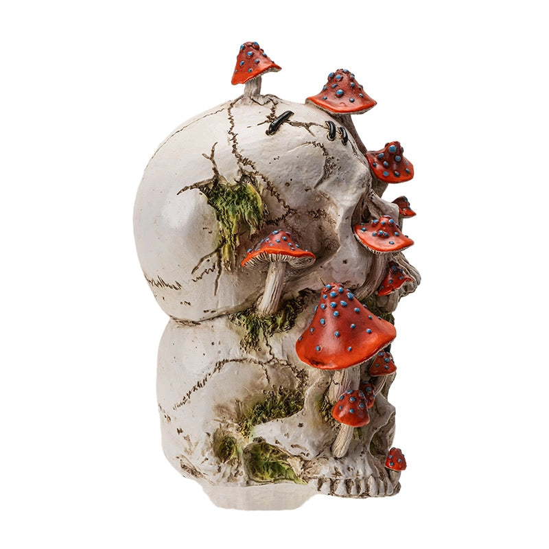 Mushroom Skull Figurine | Gothic & Cottagecore Decor