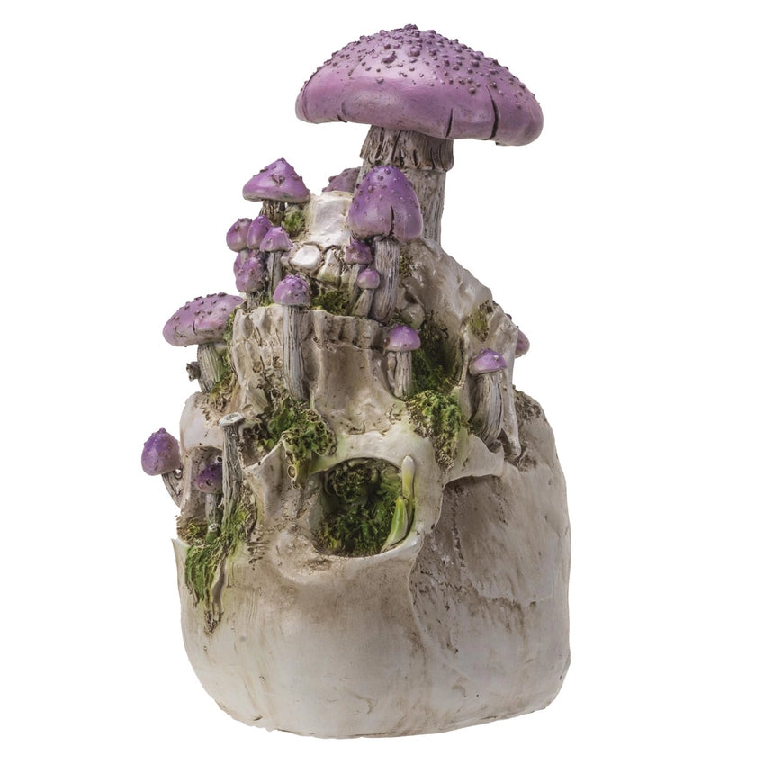 Skull with Purple Mushrooms (Small): Where Gothic Mystique Meets Enchanted Forest Magic