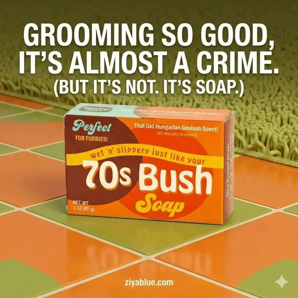 70s Bush Soap | Triple-Milled Retro Novelty Bar Whiskey River Ziya Blue