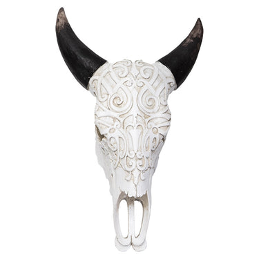 LED Carved Cow Skull Wall Decor | Western Gothic Lighting