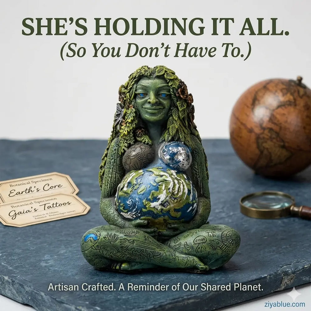 7" Millennial Gaia Statue – Oberon Zell Mother Earth Goddess  Ziya Blue