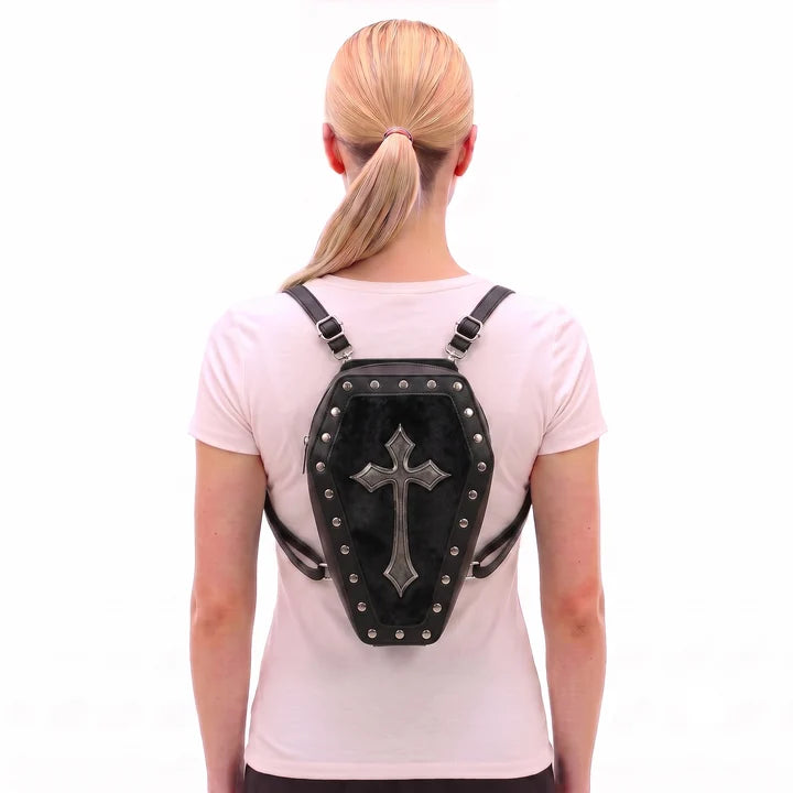 Metallic Cross Coffin Bag in Vinyl | Gothic Handbags