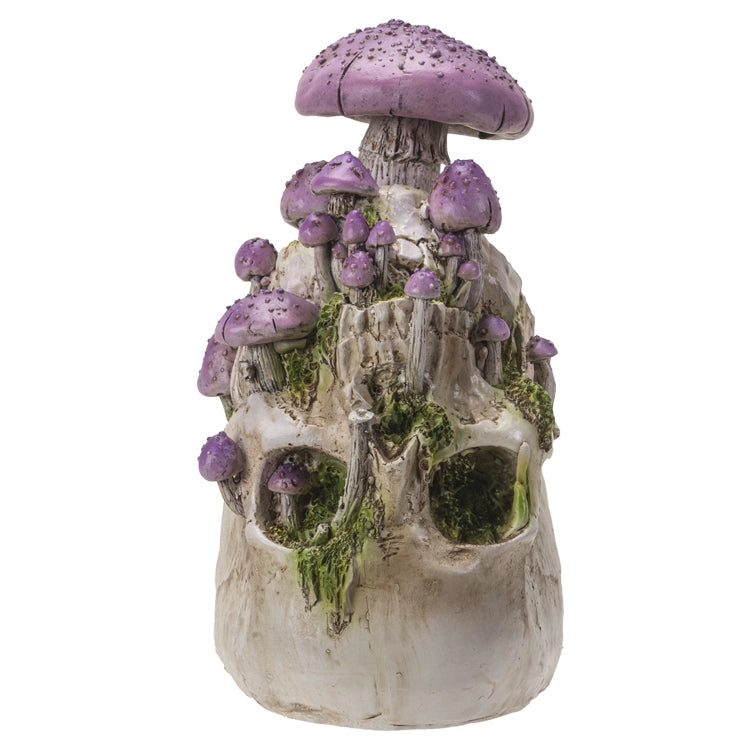 Skull with Purple Mushrooms (Small): Where Gothic Mystique Meets Enchanted Forest Magic