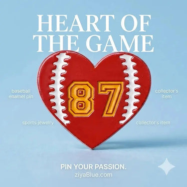 87 Heart Enamel Pin Ziya Blue Ziya Blue