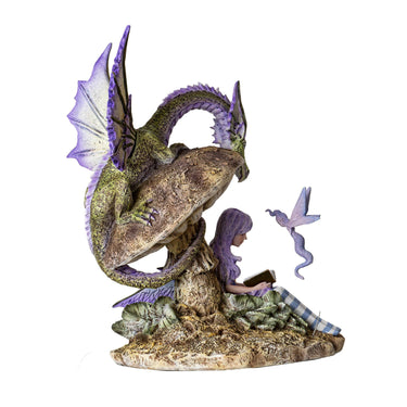 Story Teller Fairy and Dragon Figurine by Amy Brown: Where Ancient Lore Meets Whimsical Magic