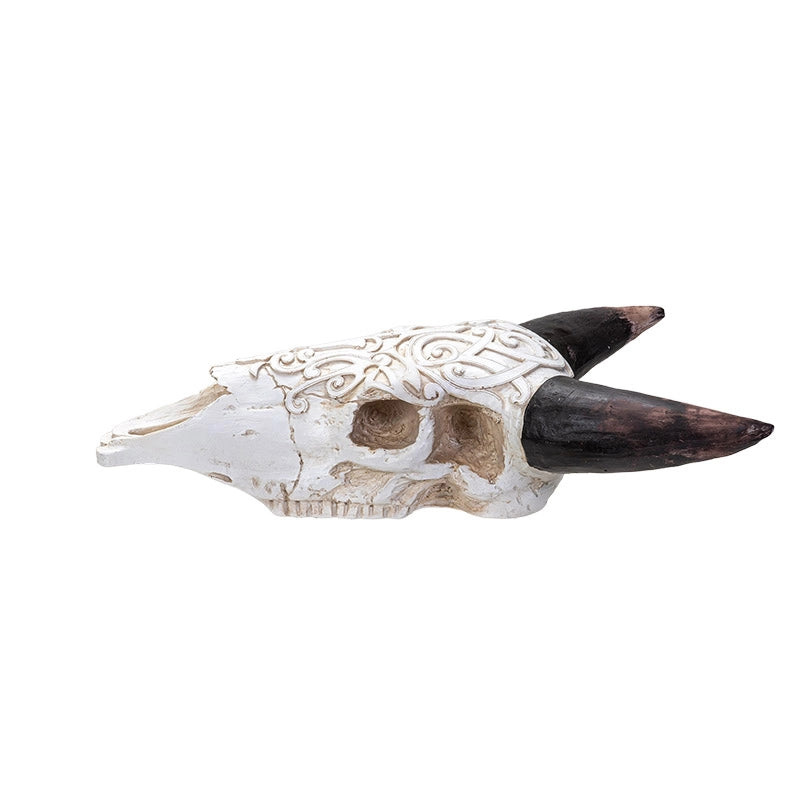 LED Carved Cow Skull Wall Decor | Western Gothic Lighting