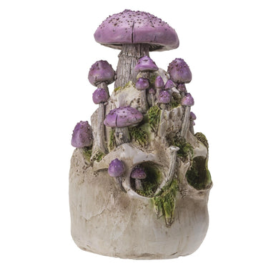 Skull with Purple Mushrooms (Small): Where Gothic Mystique Meets Enchanted Forest Magic