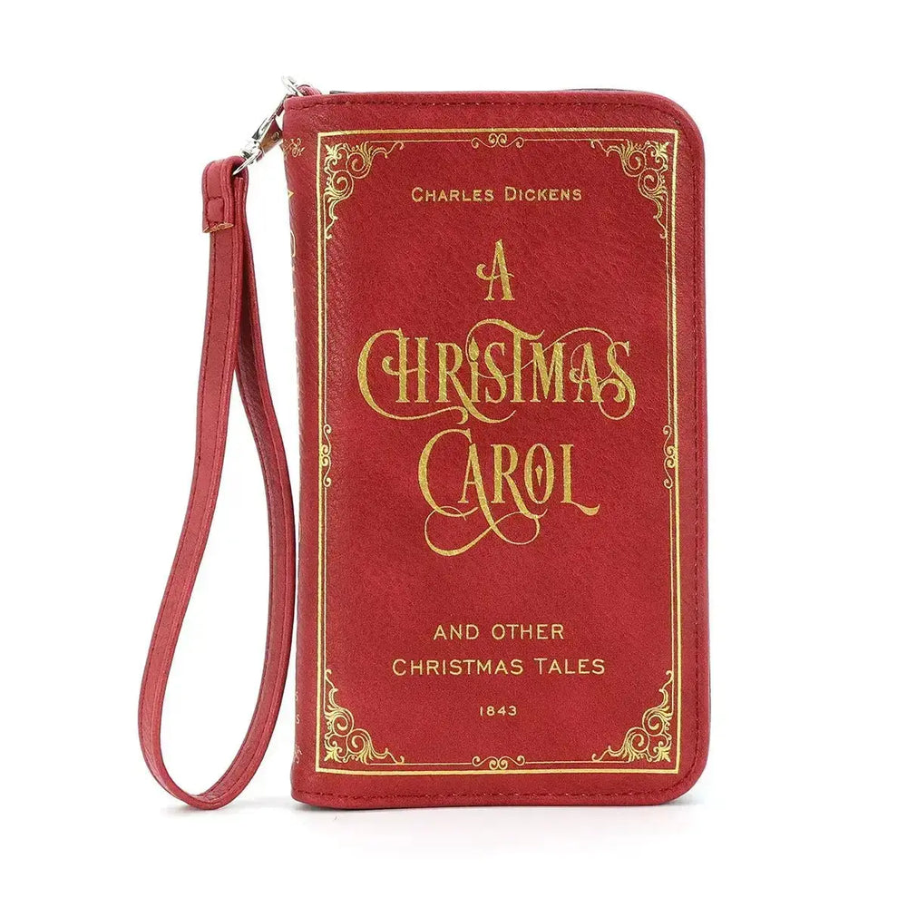 A Christmas Carol Book Wallet | Festive Literary Wristlet Purse COMECO INC Ziya Blue