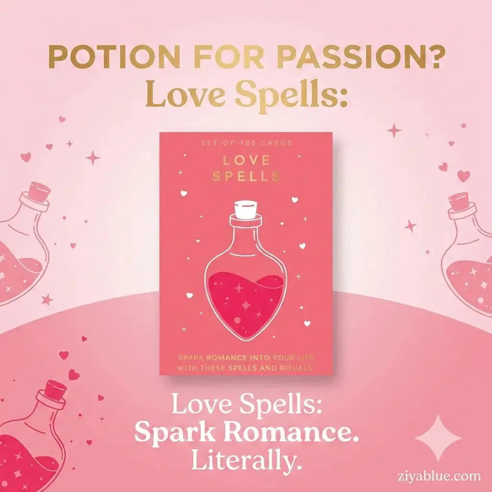 Adult Love Spells Cards: The Gift Republic 100-Card Ritual Set Gift Republic Ziya Blue