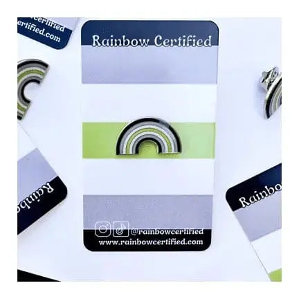 Agender Pride Pin: Rainbow Enamel Badge Rainbow Certified Ziya Blue