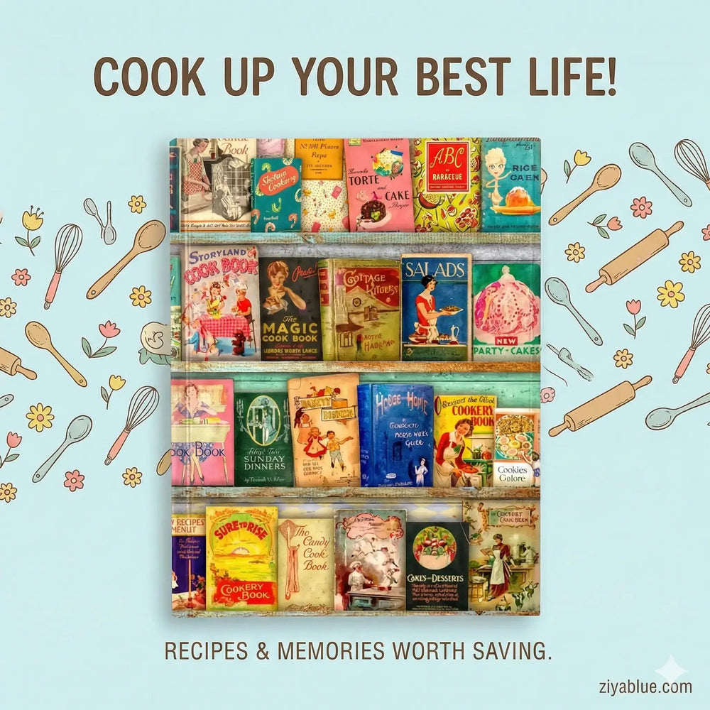 Aimee Stewart: Vintage Cookery Journal 🍽️✨ Texas Bookman Ziya Blue