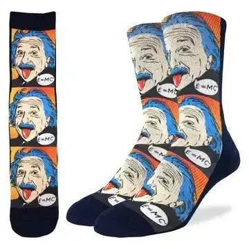 Albert Einstein Pop Art Socks: A Genius Move Good Luck Sock Ziya Blue