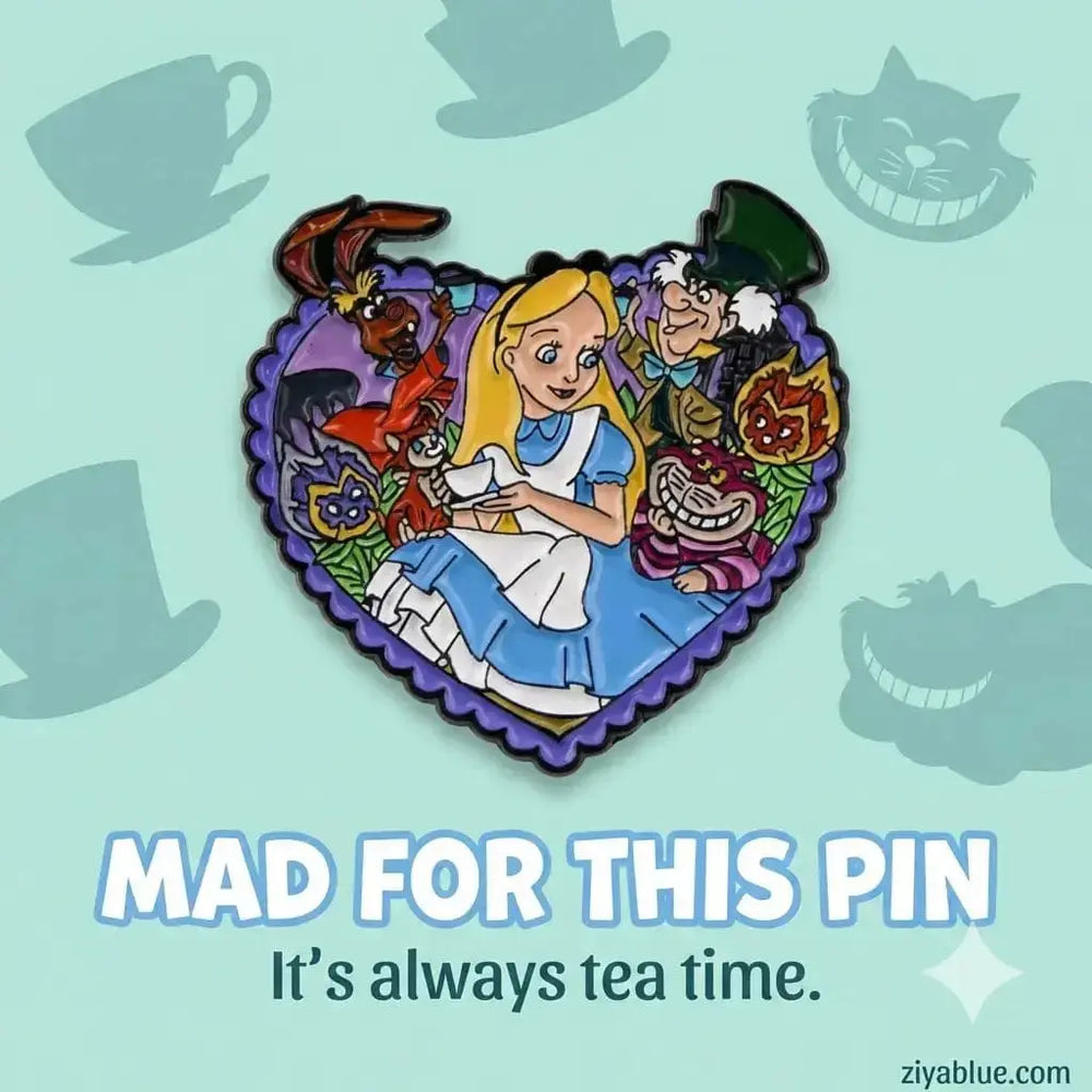 Alice Heart Enamel Pin: A Whimsical Wonderland Tribute ✨❤️ Ziya Blue Ziya Blue