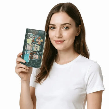 Alice In Wonderland Wallet | Vinyl Book Clutch Purse COMECO INC Ziya Blue