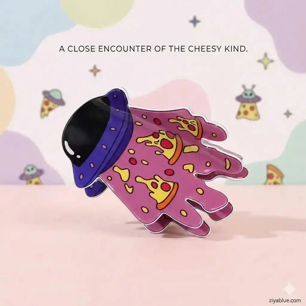 Alien UFO Hair Claw | Quirky Pizza Lover Space Accessory Ziya Blue Ziya Blue