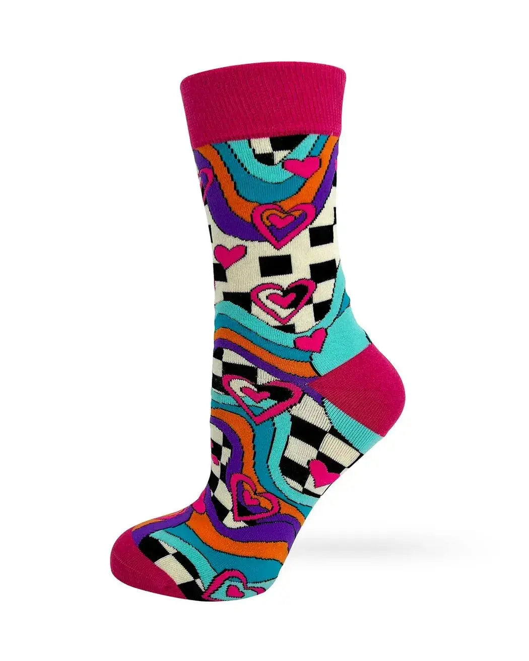 All You Need Love Socks: Retro Women's Crew Fabdaz Ziya Blue