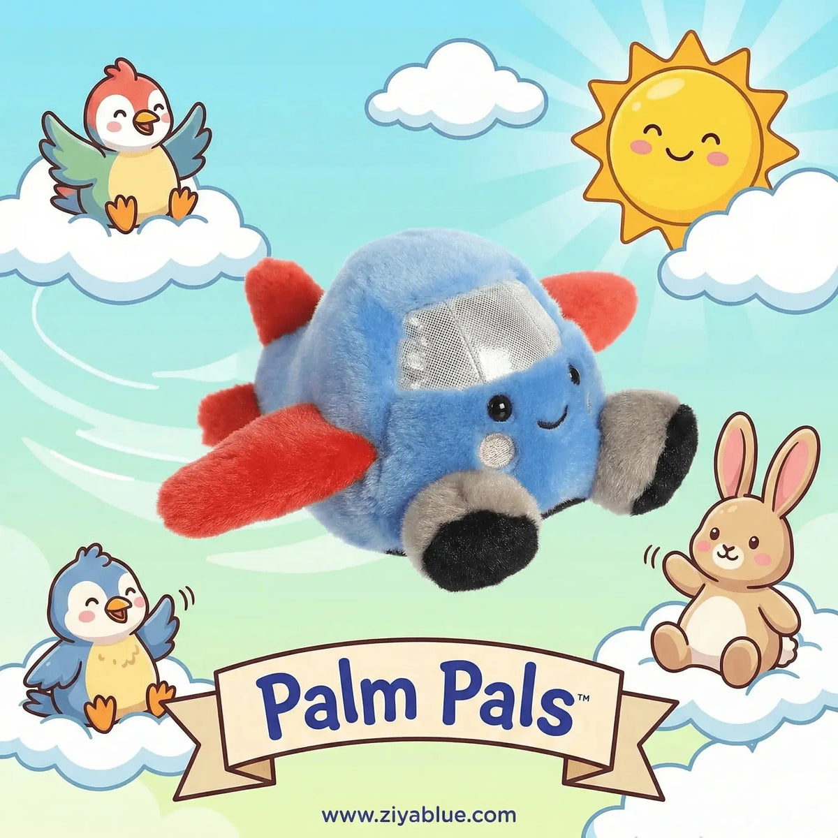 Amelia Jet Palm Pals – 5" Plush Aurora Ziya Blue