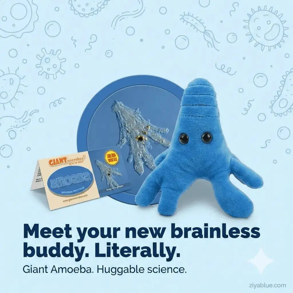 Amoeba Plush | Shape-Shifting Microbiology Toy Giant Microbes Ziya Blue