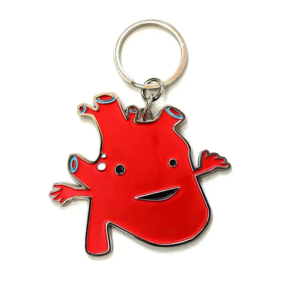 Anatomical Heart Keychain: I Got the Beat I Heart Guts Ziya Blue