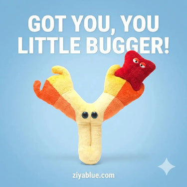 Antibody Plush Toy - The Immune System Superhero Giant Microbes Ziya Blue