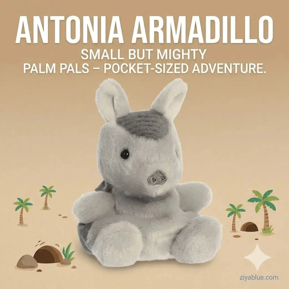 Antonia Armadillo Palm Pals – 5" Plush Aurora Ziya Blue