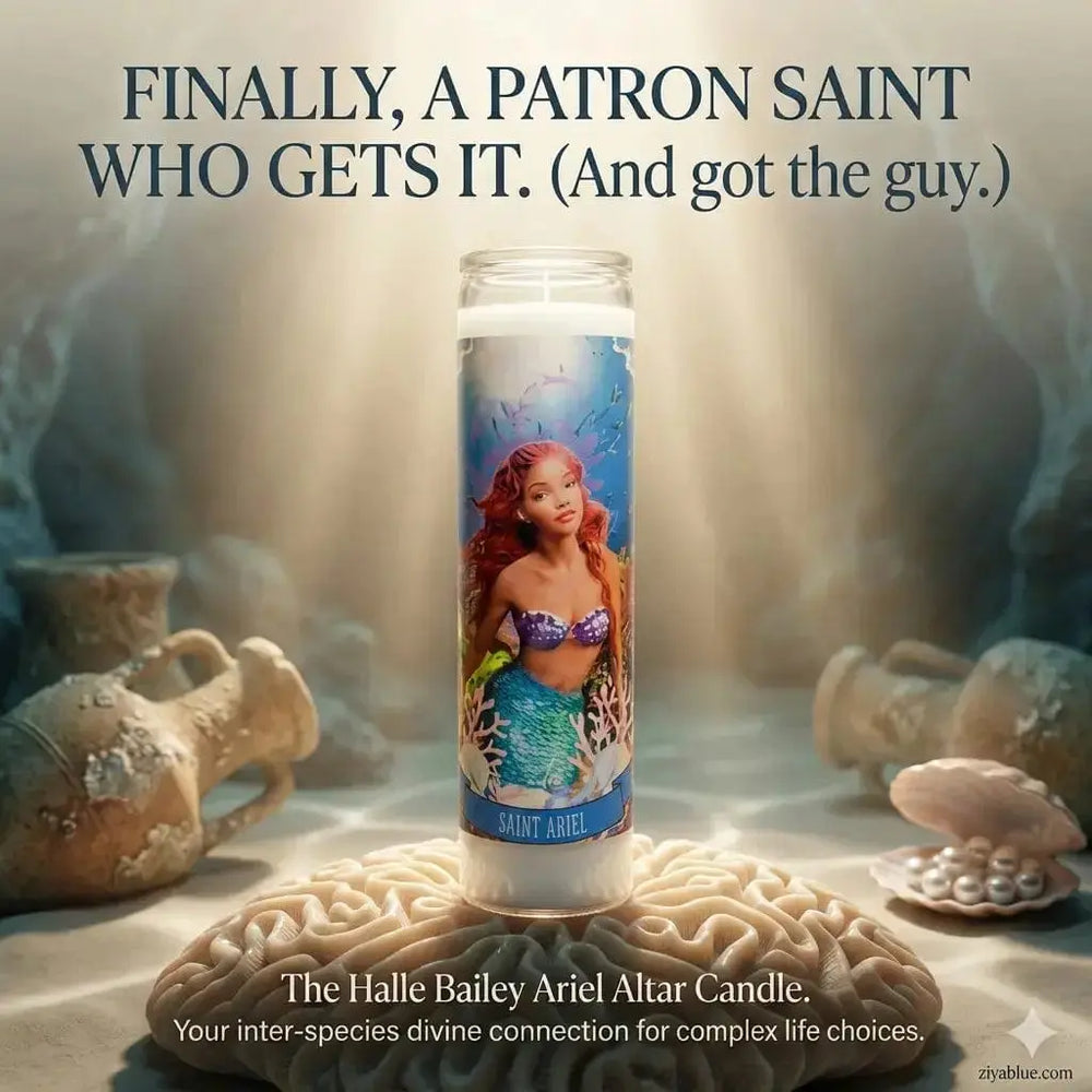 Ariel Altar Candle: A Quirky Undersea Tribute The Luminary Ziya Blue