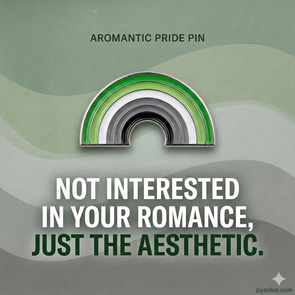 Aromantic Pride Pin: Rainbow Enamel Badge Rainbow Certified Ziya Blue