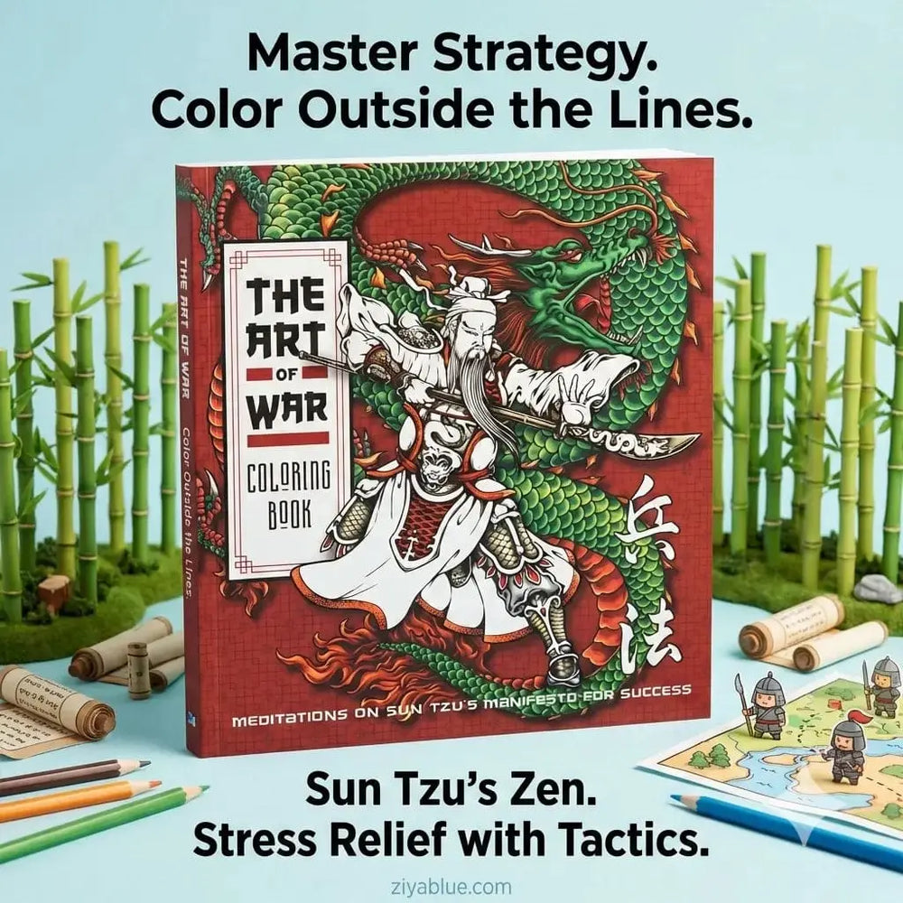 Art of War Coloring Book | Sun Tzu Strategy Art Book Depot Ziya Blue