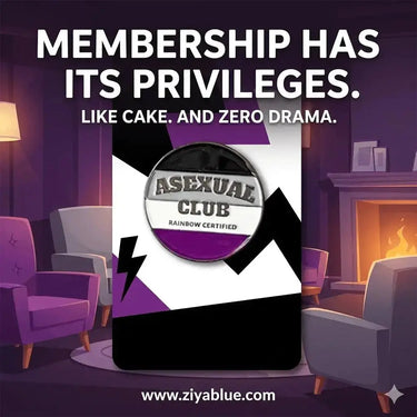 Asexual Pride Club Pin Rainbow Certified Ziya Blue