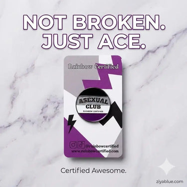 Asexual Pride Club Pin Rainbow Certified Ziya Blue