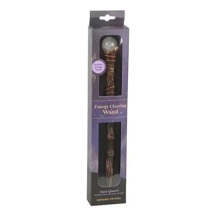 Aura Quartz Wand: Energy Clearing Crystal Something Different Ziya Blue