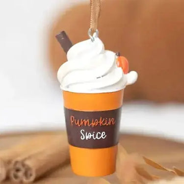 Autumn Pumpkin Spice Latte Hanging Ornament Faire Ziya Blue