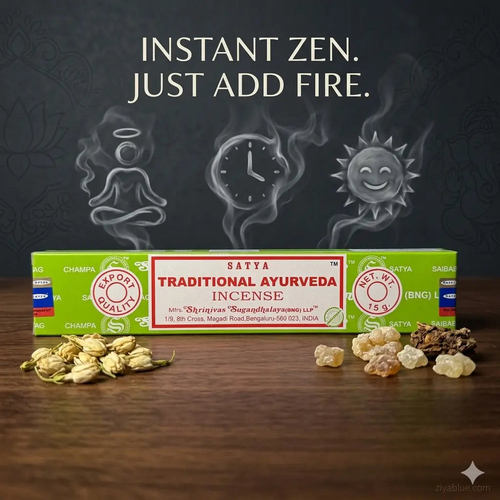 Ayurveda Incense Sticks: Satya Holistic Wellness 15g  Ziya Blue