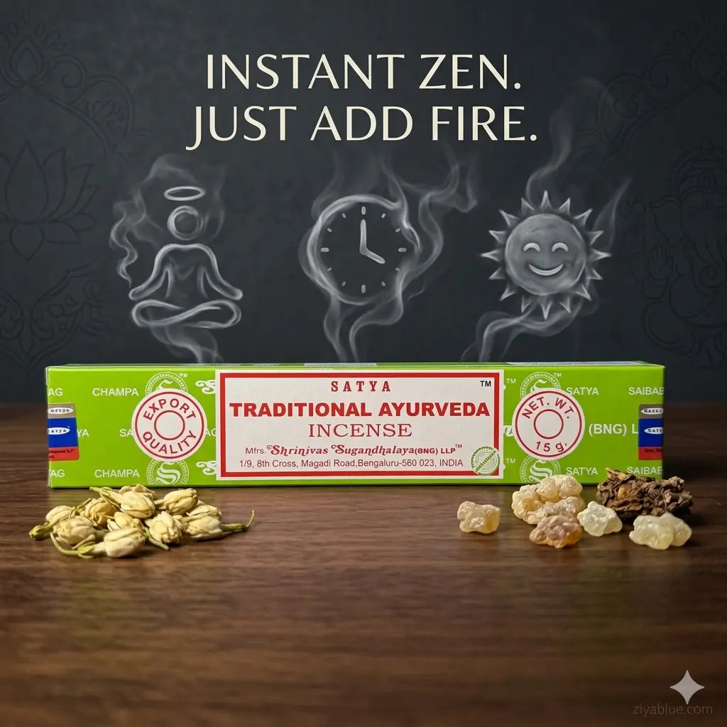 Ayurveda Incense Sticks: Satya Holistic Wellness 15g  Ziya Blue