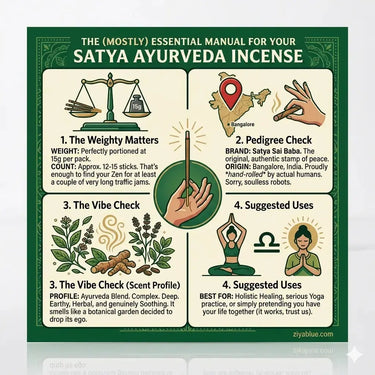 Ayurveda Incense Sticks: Satya Holistic Wellness 15g  Ziya Blue