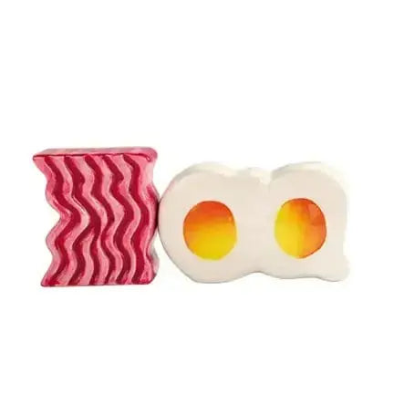 Bacon Egg Shakers | Ceramic Breakfast Salt and Pepper Set Pacific Giftware Ziya Blue